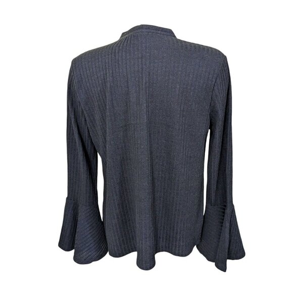 Philosophy Cardigan Sweater Womens L Black Open Ribbed Bell Sleeve Knit Stretch - Picture 5 of 8